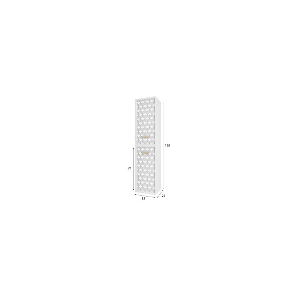 Colonne De Salle De Bain Scandinave Blanc A Suspendre - H150xp25xl35cm - Nordik Tegninger