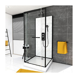 Cabine De Douche Carrée 80x80x230cm À Motif Carreaux De Métro - Underground Square 80