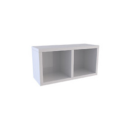 Etagère Murale 40x20x20cm Blanche De Rangement 2 Emplacements - Personalyz Duo
