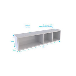 Etagère Murale 80x20x20cm Blanche De Rangement 3 Emplacements - Personalyz Triplo
