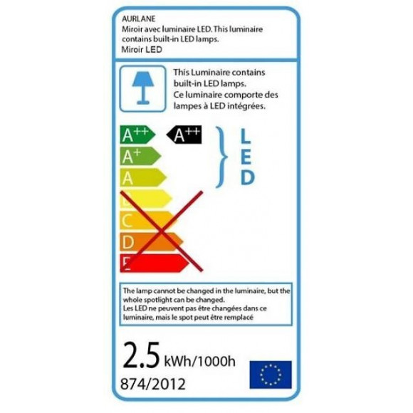 Miroir Salle De Bain Led Auto-éclairant Border Lines 70x45