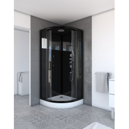 Cabine De Douche Mirror Space Round 1/4 De Cercle 90x90x215cm