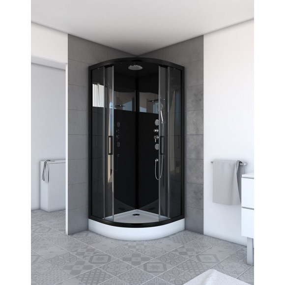 Cabine De Douche Mirror Space Round 1/4 De Cercle 90x90x215cm