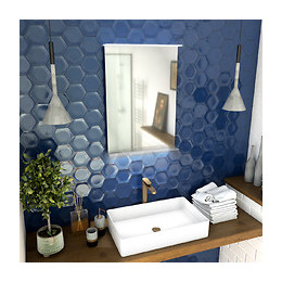 Miroir Salle De Bain 52x70x5cm Avec Éclairage Led Et Étagère