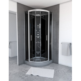 Cabine De Douche 1/4 De Cercle 95x95x215cm Avec Hammam - Dark Hammam