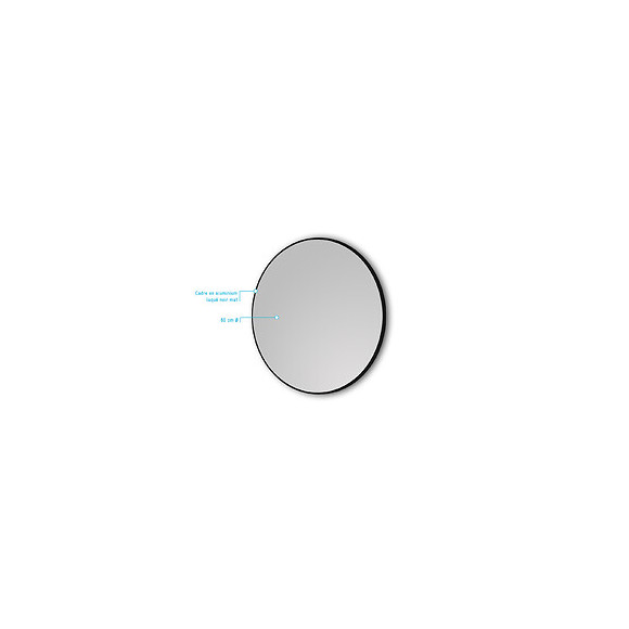 Miroir Salle De Bain Circulaire 60cm De Diametre - Finition Noir Mat - Ring Dark 60