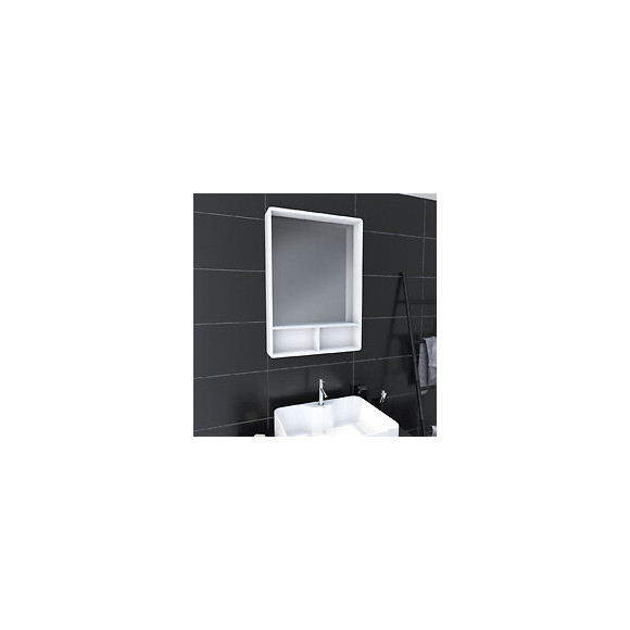 Miroir Salle De Bain 50x70cm - Avec Étagères - Nordik Hylla