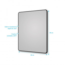 Miroir Salle De Bain Rectangle 60x80cm - Encadrement En Aluminium - Hob 60