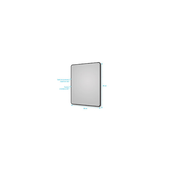 Miroir Salle De Bain Rectangle 60x80cm - Encadrement En Aluminium - Hob 60