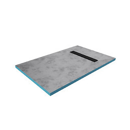 Receveur De Douche A Carreler 80x120cm - Bonde Caniveau Noir Mat