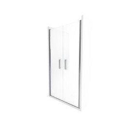 Paroi Porte De Douche Double Portes Pivotantes - 70x200 Cm - Profile Chrome - Verre 6mm