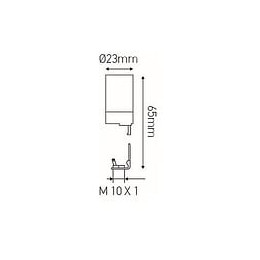 Support Bougie Thermopastique Femelle 10x1 - H65mm