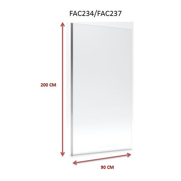 Paroi De Douche À L'italienne - 90x200cm Verre Transparent 6mm - Freedom 2 Thin Transparent 90