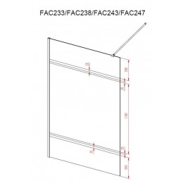 Paroi De Douche A L'italienne - 120x200cm Avec Bande Effet Miroir - Verre Transparent 8mm