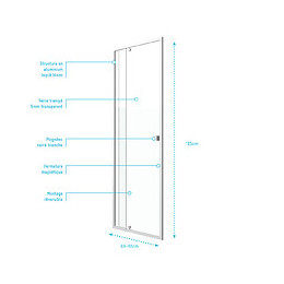 Porte De Douche Pivotante - Whity 70