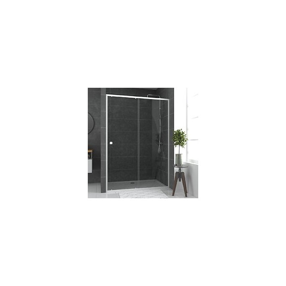 Paroi Porte De Douche Coulissante Blanc 140x185cm - Extensible - Whity Slide 140