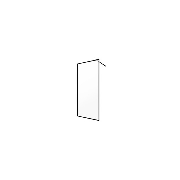 Paroi De Douche A L'italienne 90x200 Cm - Cadre + Barre De Fixation Ajustable Noir Mat