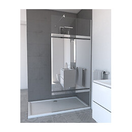 Paroi De Douche À L'italienne Freedom 2 Miroir 90 - 90x200cm Verre Transparent 8mm