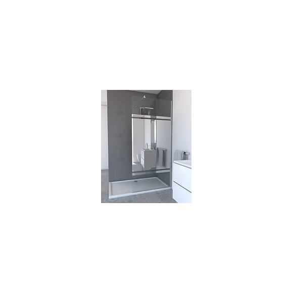 Paroi De Douche À L'italienne Freedom 2 Miroir 90 - 90x200cm Verre Transparent 8mm