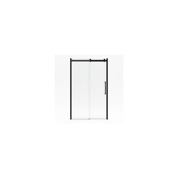 Paroi Porte De Douche Type Industriel Coulissante Noir Mat - 120x200cm - Verre Trempe 8mm