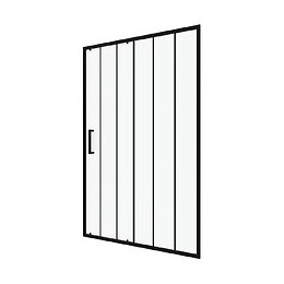 Paroi Porte De Douche Coulissante Sérigraphié - 120x200cm - Profile Noir Mat Verre 6mm - Crushx 120