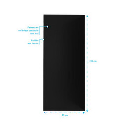 Panneau Mural De Douche Noir En Aluminium - 90 X 210 Cm - Wall'it Noir 90
