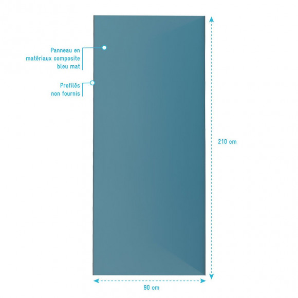 Panneau Mural De Douche Bleu En Aluminium - 90 X 210 Cm - Wall'it Bleu 90