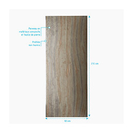 Panneau Mural De Douche Finition Pierre En Composite Pierre De Mica Et Resine - 90 X 210 Cm