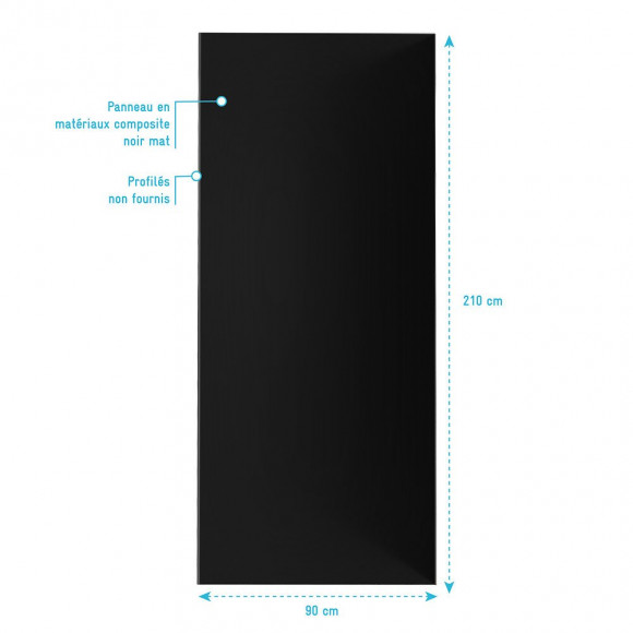 Panneau Mural De Douche Noir En Aluminium - 90 X 210 Cm - Wall'it Noir 90