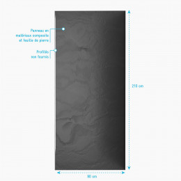 Panneau Mural De Douche Ardoise En Composite Ardoise Et Résine - 90 X 210 Cm - Stone'it Ardoise 90