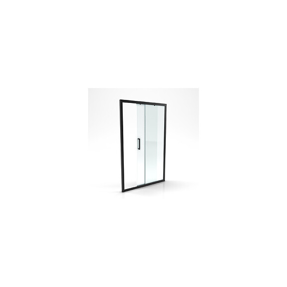 Paroi Porte De Douche A Porte Coulissante - 120x200cm - Porte Coulissante - Profile Noir Mat