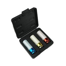 Dtools - Jeu De Douilles À Chocs Pour Jantes - 3 Pièces - 85 Mm - Fixation 1/2" - Crmo - Argent