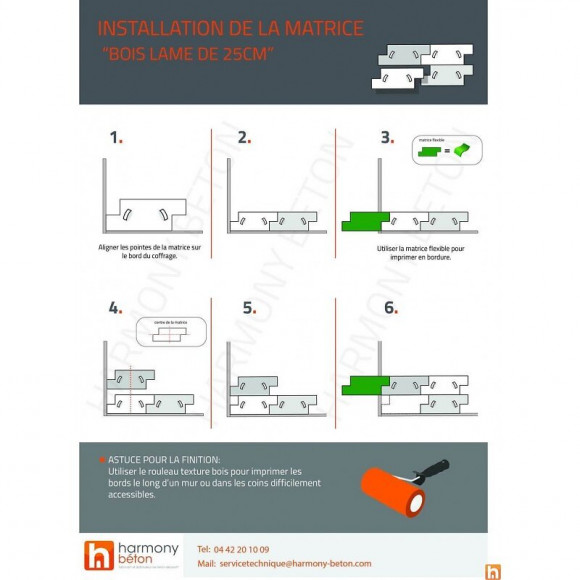Moule Imitation Bois - Lames 25 Cm - 3 Rigides + 1 Flexible