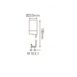 Support Bougie Thermopastique Femelle 10x1 - H100mm