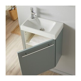 Meuble Lave Mains Vert De Gris + Lave Mains Hamac + Robinet Eau Froide À Gauche