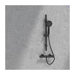 New Oneo Ensemble De Douche Noir Mat 3 Pièces