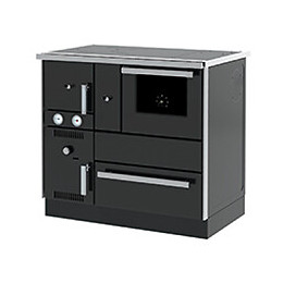 Cuisinière Bois Chauffage (7,44 Kw) + Bouilleur (20,1 Kw) Sannover 27 Kw Noir