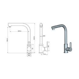 Nautileco Mitigeur Évier Chrome Avec Poignée Ajourée