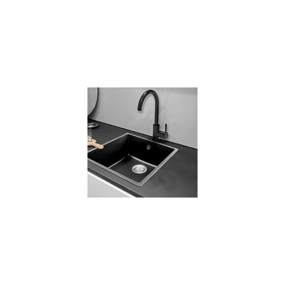 Sierra Évier 1 Cuve Seule 54x44 En Résine Noir