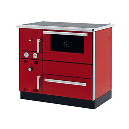 Cuisinière Bois Chauffage (7,44 Kw) + Bouilleur (20,1 Kw) Sannover 27 Kw Rouge