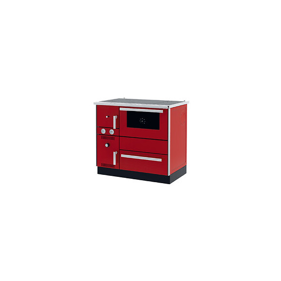 Cuisinière Bois Chauffage (7,44 Kw) + Bouilleur (20,1 Kw) Sannover 27 Kw Rouge