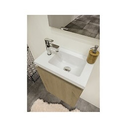 Ensemble Lave Mains Avec Miroir Porto Couleur Chêne Hamilton