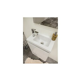 Pack Lave Mains Avec Miroir Porto Blanc - Marque Allibert