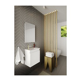 Pack Lave Mains Avec Miroir Porto Blanc - Marque Allibert