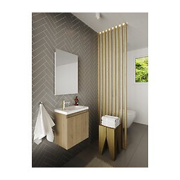 Ensemble Lave Mains Avec Miroir Porto Couleur Chêne Hamilton