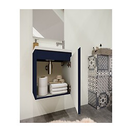 Pack Lave Mains Avec Miroir Porto Bleu Nuit Mat