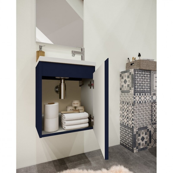 Pack Lave Mains Avec Miroir Porto Bleu Nuit Mat