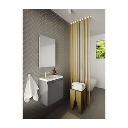 Pack Lave Mains Avec Miroir Porto Gris - Marque Allibert