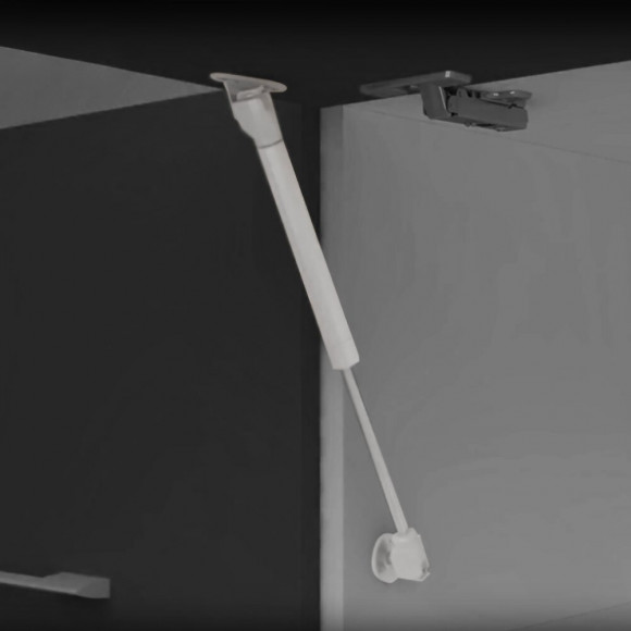 Emuca Piston Pour Portes Relevables, Force 5 Kg, Parcours 80 Mm, Avec Fixation, Gris Métallisé, 10 Ut.