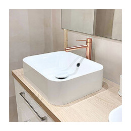Luisa Mitigeur Lavabo Haut Or Rose Brossé